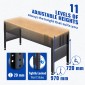 Πάγκος εργασίας VEVOR Ρυθμιζόμενο ύψος, 135cm Π X 46cm D X 97cm Υ Τραπέζι γκαράζ με 72 – 97 cm Ύψος & χωρητικότητα φόρτωσης 900 KG, με πρίζες ρεύματος & σκληρό ξύλο πάνω & μεταλλικό πλαίσιο & ποδαράκια, για σπίτι γραφείου