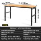 Πάγκος εργασίας VEVOR Ρυθμιζόμενο ύψος, 135cm Π X 46cm D X 97cm Υ Τραπέζι γκαράζ με 72 – 97 cm Ύψος & χωρητικότητα φόρτωσης 900 KG, με πρίζες ρεύματος & σκληρό ξύλο πάνω & μεταλλικό πλαίσιο & ποδαράκια, για σπίτι γραφείου