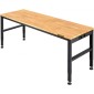 VEVOR Πάγκος Εργασίας Ρυθμιζόμενο Ύψος, 122cm Π X 61cm D X 97cm Υ Τραπέζι γκαράζ με 72 – 97 cm Ύψος & χωρητικότητα 900KG, με πρίζες & σκληρό ξύλο Πάνω & μεταλλικό πλαίσιο & ποδαράκια, για το σπίτι γραφείου