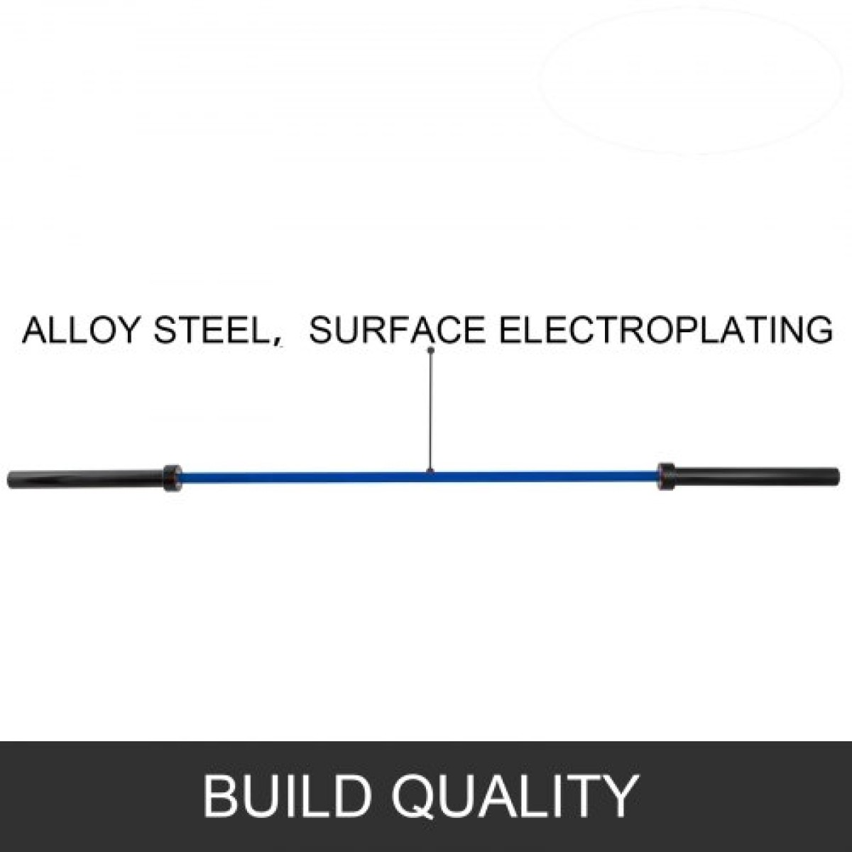 Vevor 2m Barbell Blue 15KG Weight Lifting Bar Workout Fitness Πάγκος άσκησης Μπάρα πίεσης για άρση βαρών Μπάρα βαρών Μπάρα ανύψωσης πάγκου Squat με πόρπες και σφιγκτήρες