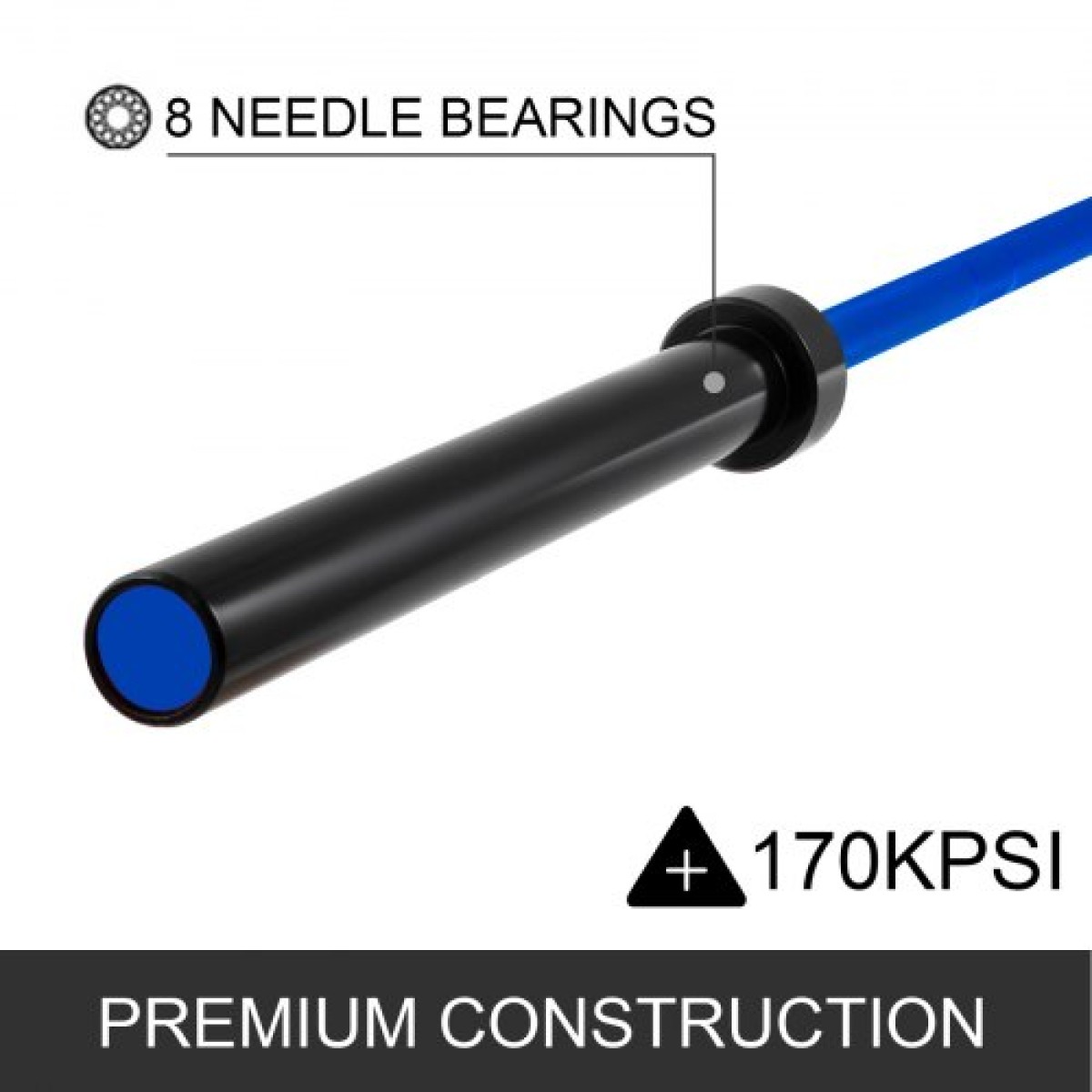 Vevor 2m Barbell Blue 15KG Weight Lifting Bar Workout Fitness Πάγκος άσκησης Μπάρα πίεσης για άρση βαρών Μπάρα βαρών Μπάρα ανύψωσης πάγκου Squat με πόρπες και σφιγκτήρες
