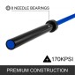 Vevor 2m Barbell Blue 15KG Weight Lifting Bar Workout Fitness Πάγκος άσκησης Μπάρα πίεσης για άρση βαρών Μπάρα βαρών Μπάρα ανύψωσης πάγκου Squat με πόρπες και σφιγκτήρες