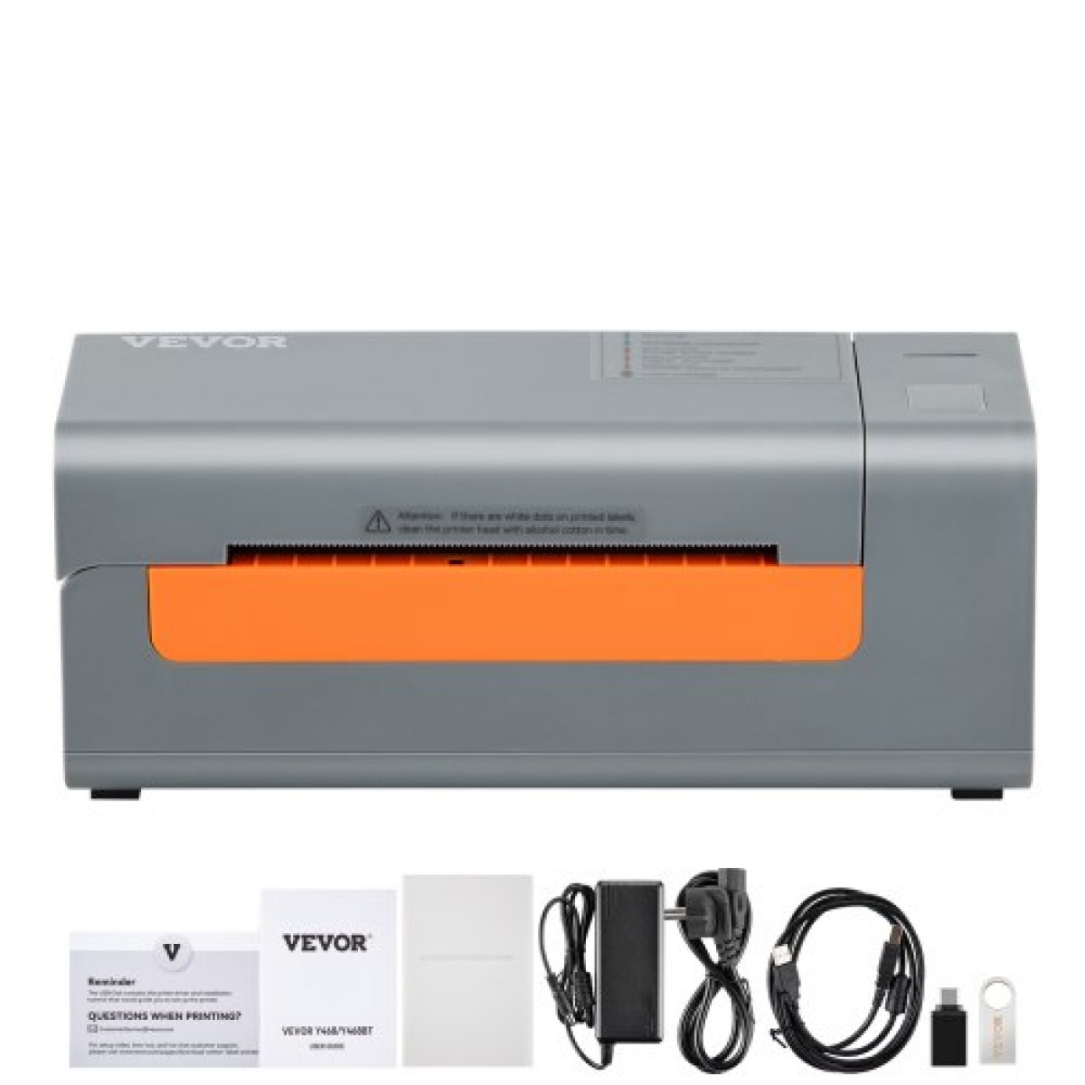 Θερμικός εκτυπωτής ετικετών VEVOR, 203DPI 60pcs/min για ταχυδρομικά πακέτα 4x6, σύνδεση USB & αυτόματη αναγνώριση ετικετών, υποστήριξη Windows/MacOS/Linux, Συμβατό με Amazon, eBay, Etsy, UPS κ.λπ., Γκρι