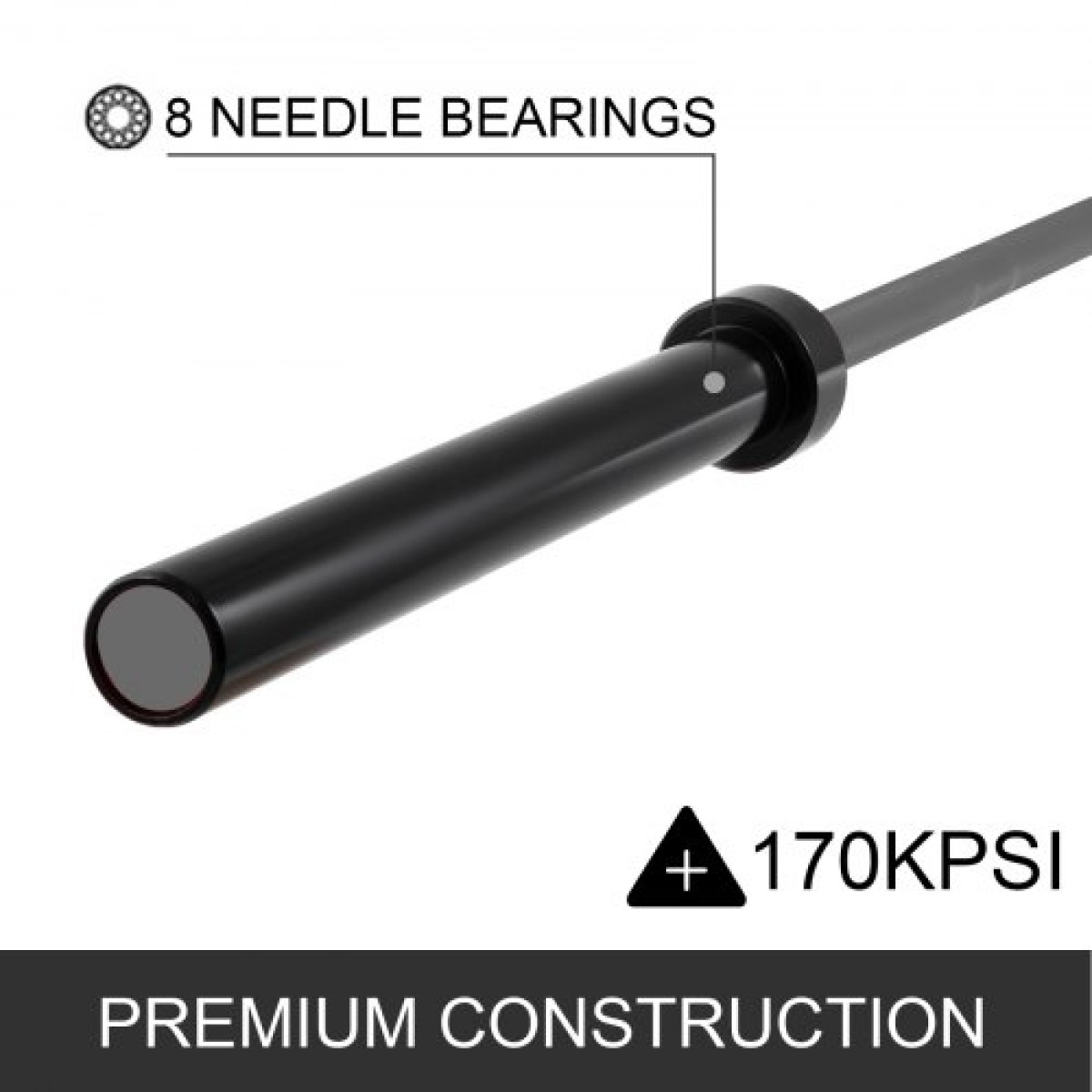 Vevor 2m Barbell 15kg Weight Lifting Bar Workout Fitness Πάγκος άσκησης Μπάρα πίεσης για άρση βαρών Μπάρα βαρών Μπάρα ανύψωσης πάγκου Squat με αγκράφες και σφιγκτήρες γκρι