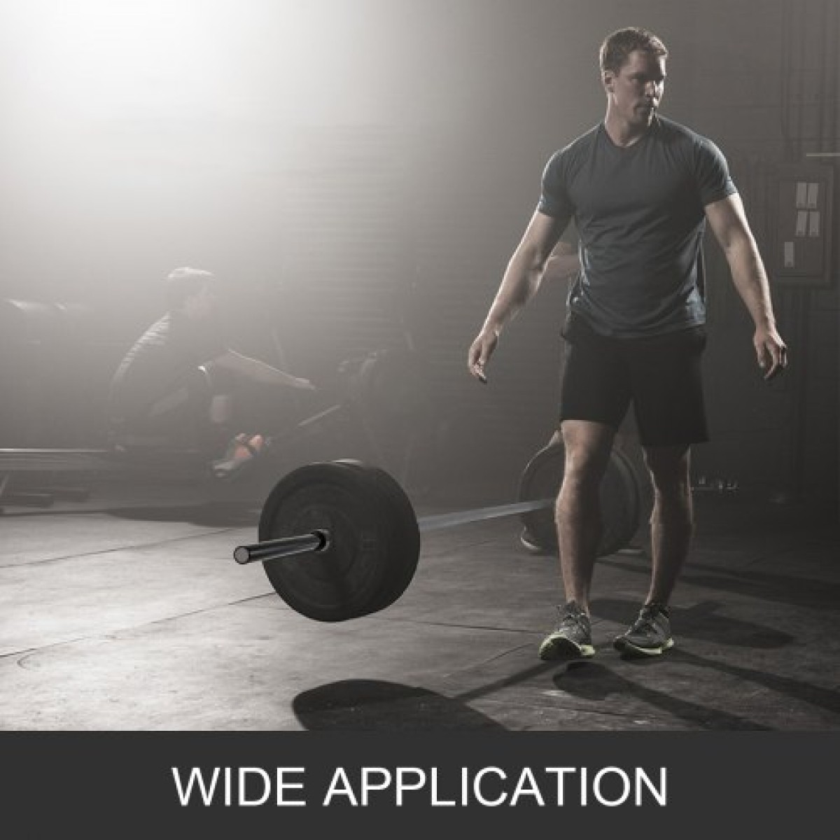 Vevor 2m Barbell 15kg Weight Lifting Bar Workout Fitness Πάγκος άσκησης Μπάρα πίεσης για άρση βαρών Μπάρα βαρών Μπάρα ανύψωσης πάγκου Squat με αγκράφες και σφιγκτήρες γκρι