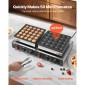 VEVOR 50PCS Mini Dutch Pancake Maker, Αντικολλητικό ανοξείδωτο ατσάλι Dorayaki Baker, 1800W Commercial Electric Poffertjes Grill Pan, Dual Temp & Time Control, για επιδόρπιο πρωινού εστιατορίου κουζίνας