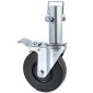 VEVOR 4 Pack 5"/12,7 cm Σκαλωσιάς βαρέως τύπου, ελαστικός περιστρεφόμενος τροχός με διπλό κλείδωμα 1,25" (3,2 cm) Τετράγωνο στέλεχος 440LBS/199,6 kg Χωρητικότητα ανά τροχό