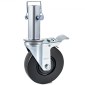VEVOR 4 Pack 5"/12,7 cm Σκαλωσιάς βαρέως τύπου, ελαστικός περιστρεφόμενος τροχός με διπλό κλείδωμα 1,25" (3,2 cm) Τετράγωνο στέλεχος 440LBS/199,6 kg Χωρητικότητα ανά τροχό
