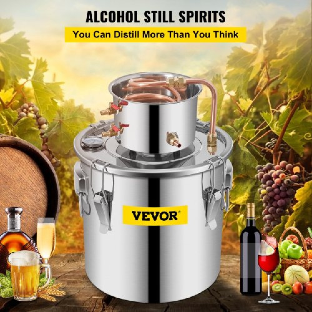 VEVOR Still Distillery Kit 36,3 L Kit απόσταξης αιθέριων ελαίων με αντλία νερού