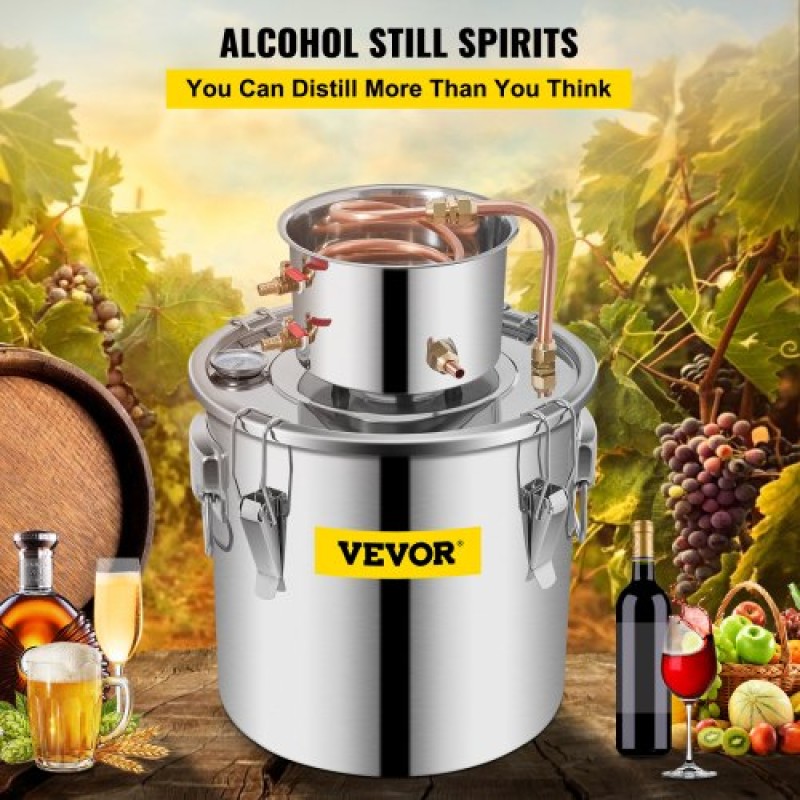 VEVOR Still Distillery Kit 36,3 L Kit απόσταξης αιθέριων ελαίων με αντλία νερού