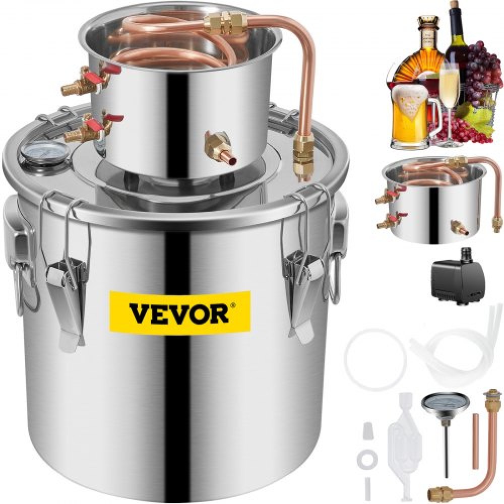 VEVOR Still Distillery Kit 36,3 L Kit απόσταξης αιθέριων ελαίων με αντλία νερού