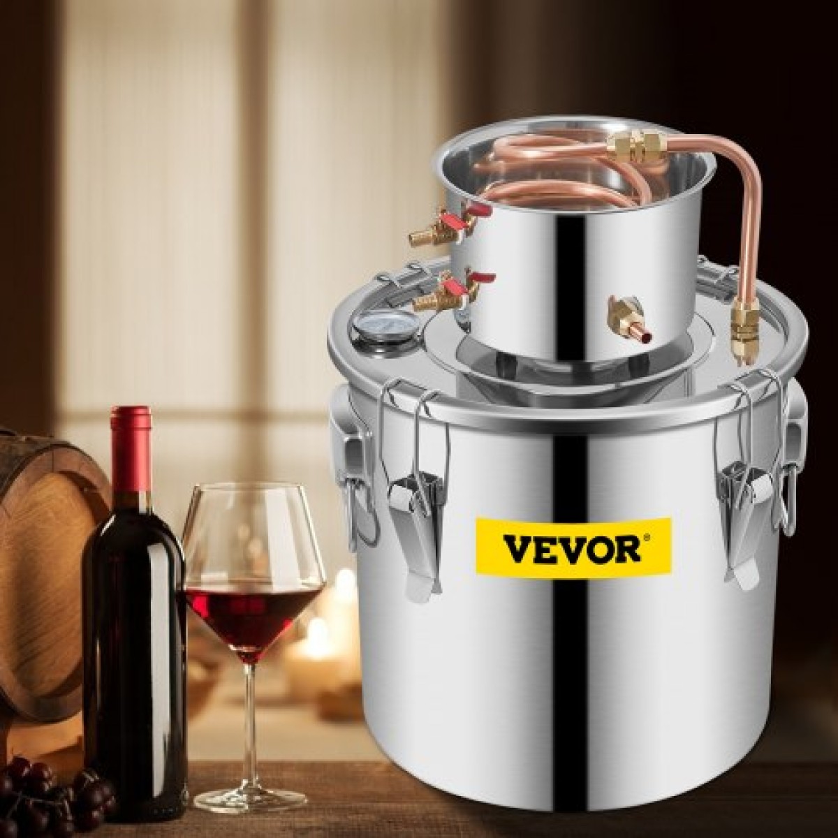 VEVOR Still Distillery Kit 36,3 L Kit απόσταξης αιθέριων ελαίων με αντλία νερού