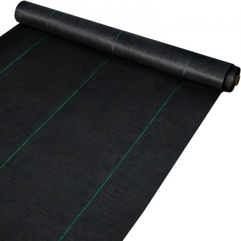 VEVOR 200 x 9144 cm Premium Weed Barrier Fabric Heavy Duty 90,7 g, Υφαντό ύφασμα ελέγχου ζιζανίων, Υψηλή διαπερατότητα καλό για παρτέρι, ύφασμα γεωύφασμα για το υπόστρωμα, κάλυμμα εδάφους από πολυαιθυλένιο
