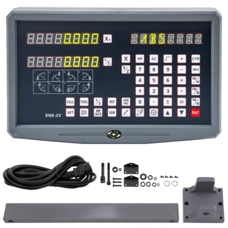 VEVOR 2 Axis Digital Readout Dro for Mill Lathe Machine Linear Scale Linear Encoder, 0,05 μm έως 2 μm Αναλύσεις Σήμα εισόδου TTL με υψηλή ακρίβεια, στιβαρό περίβλημα και σταθερή μέτρηση