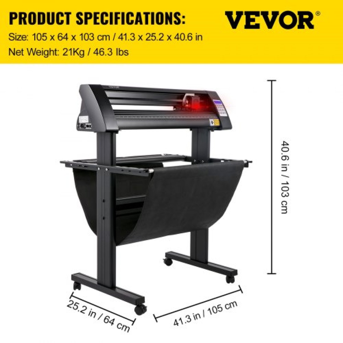 VEVOR Vinyl Cutter, 870mm Vinyl Plotter, LED Screen Plotter Cutter, Ημιαυτόματο ενσωματωμένο οπτικό μάτι για ακριβή καθοδήγηση, συμβατό με λογισμικό SignMaster για σύστημα Windows με βάση