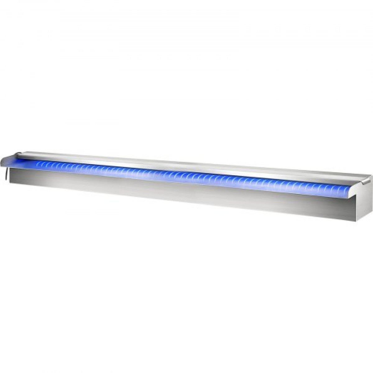 VEVOR Πισίνα Υπερχείλισης Καταρράκτη 151x11,5x8 cm Ανοξείδωτο Σιντριβάνι πισίνας με πολύχρωμη λωρίδα LED, σύνδεσμος σωλήνα, τηλεχειριστήριο, ανθεκτικό στη διάβρωση για λιμνούλα, εξωτερικός κήπος