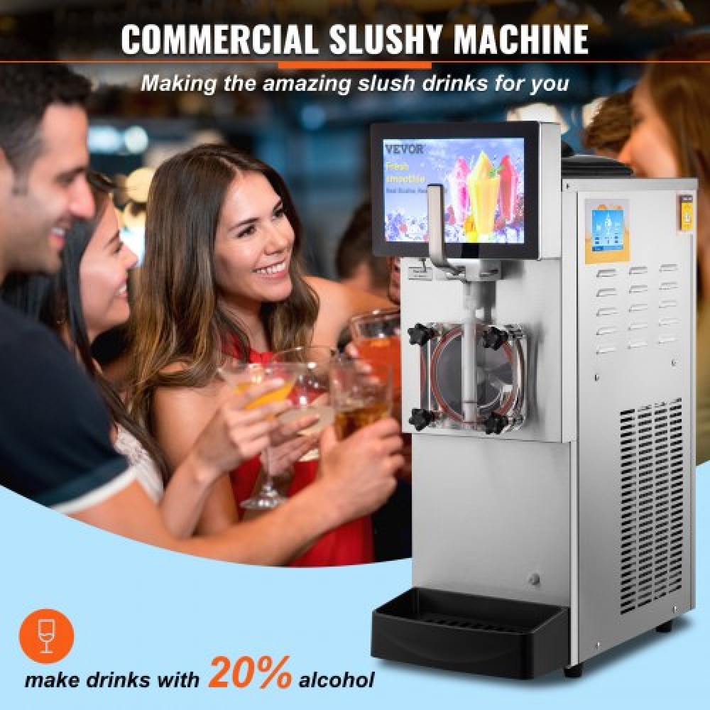 VEVOR 8L / 2,1 Gal Single Bowl Commercial Slushy Machine Margarita Smoothie Frozen Drink