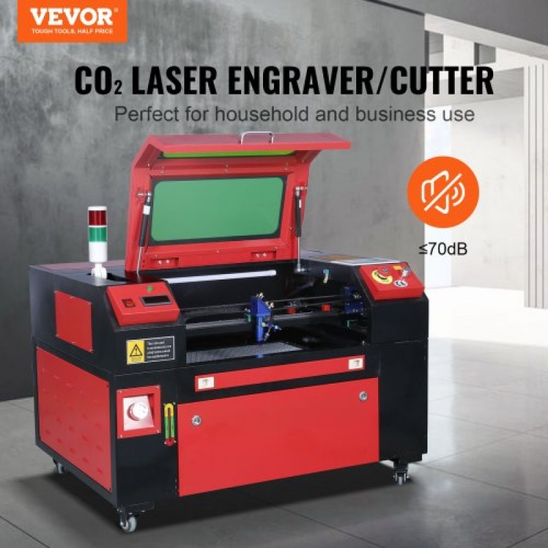 Μηχάνημα κοπής λέιζερ VEVOR 50W CO2, 30 x 51 cm (12 x 20 in), 500 mm/s (19,7 IPS) με 2-Way Pass Air Assist, Συμβατό με LightBurn, CorelDRAW, AutoCAD, Windows, Mac OS, Linux, για Fabric More Acry