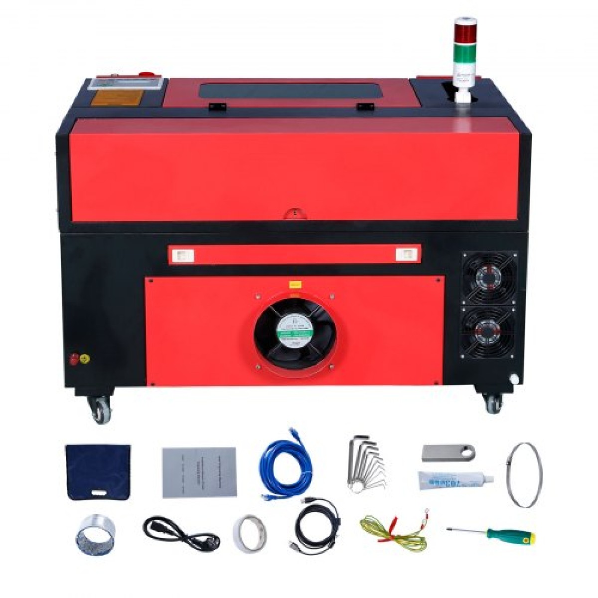 Μηχάνημα κοπής λέιζερ VEVOR 50W CO2, 30 x 51 cm (12 x 20 in), 500 mm/s (19,7 IPS) με 2-Way Pass Air Assist, Συμβατό με LightBurn, CorelDRAW, AutoCAD, Windows, Mac OS, Linux, για Fabric More Acry