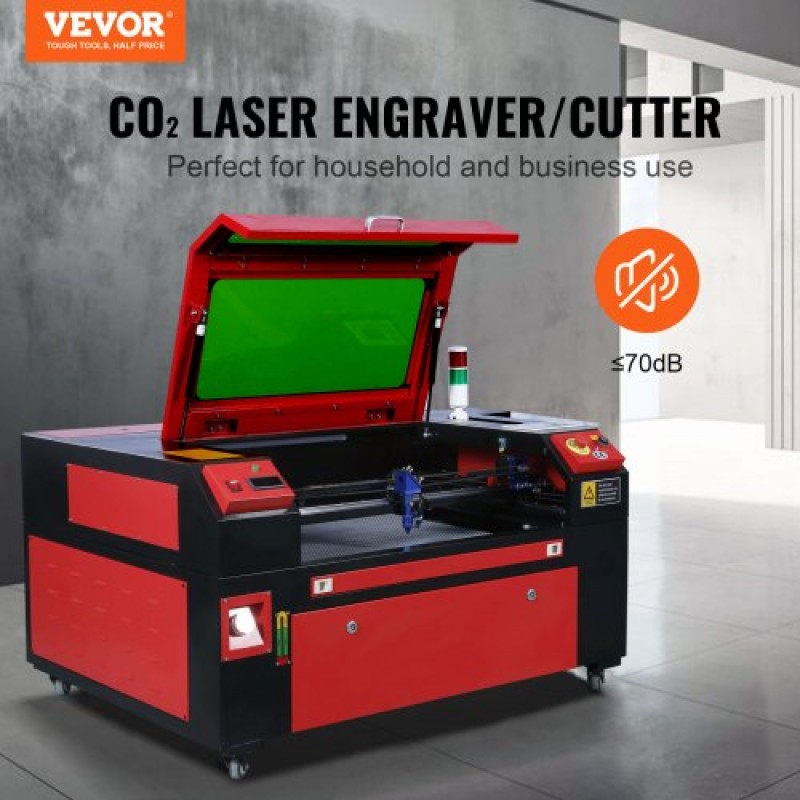 Μηχάνημα κοπής λέιζερ VEVOR 80W CO2, 51 x 71 cm (20 x 28 ίντσες), 500 mm/s (19,7 IPS) με 2-Way Pass Air Assist, Συμβατό με LightBurn, CorelDRAW, AutoCAD, Windows, Mac OS, Linux, για Fabric More Acry