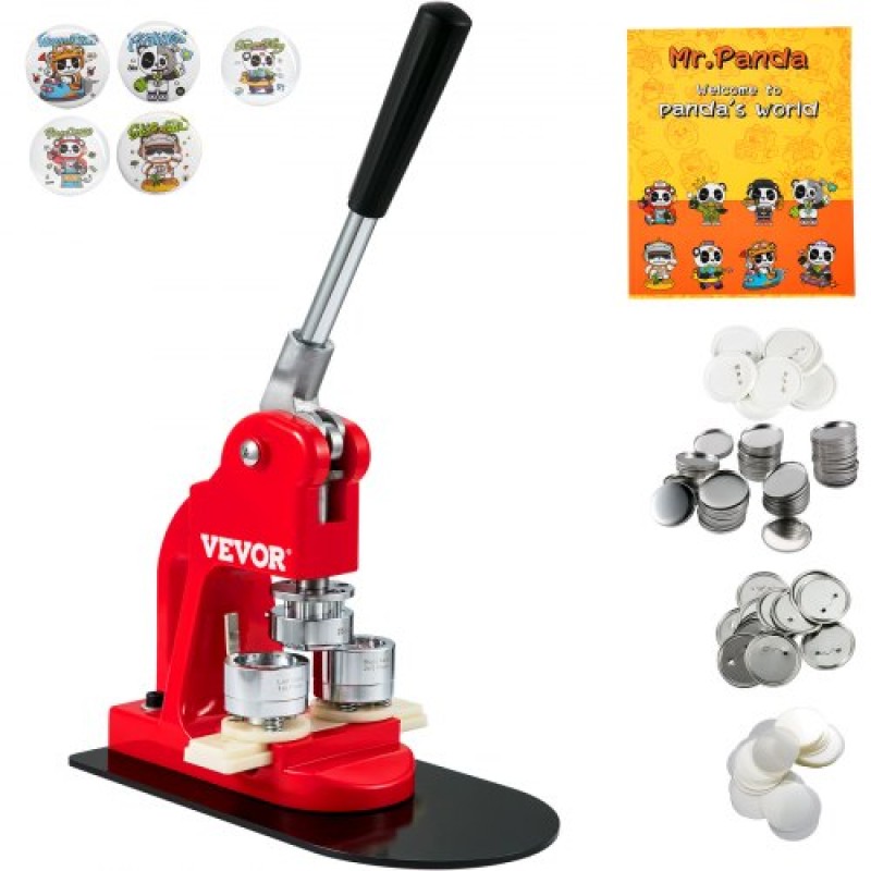 Μηχάνημα κουμπιών VEVOR, 25mm (1 ίντσα) Badge Punch Press Kit, Children DIY Gifts Pin Maker, Button Making Supplies with 500pcs Button Parts & Circle Cutter & Magic Book