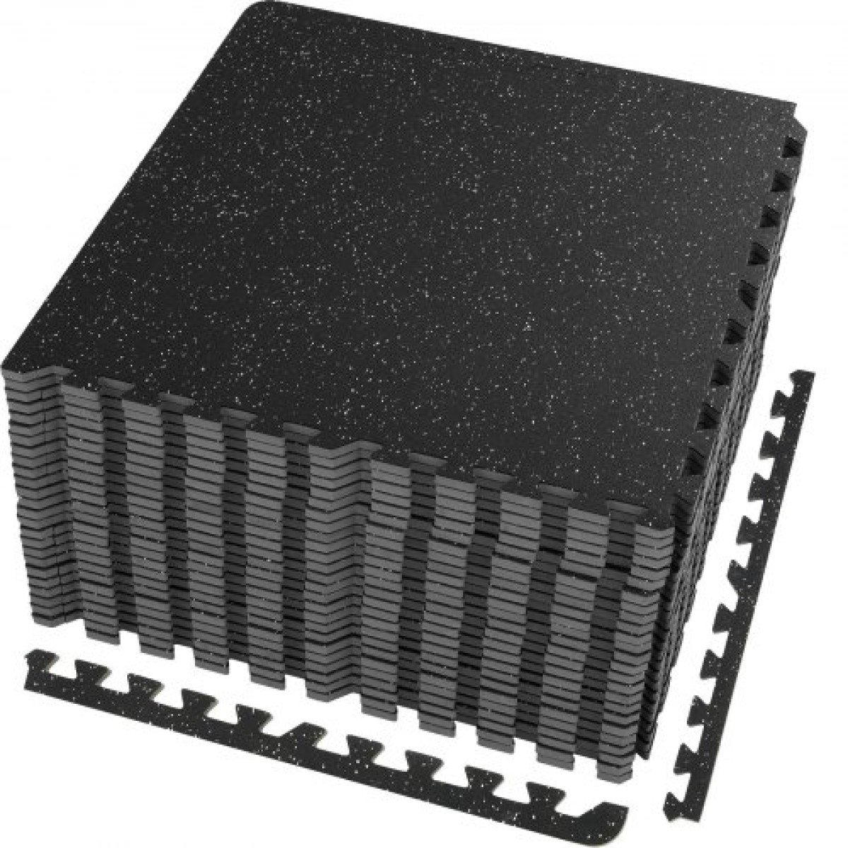 VEVOR 25 ΤΕΜ. Πατάκια γυμναστικής πάχους 12,70 mm, 60,96 x 60,96 cm EVA Foam & Rubber Top Interlocking Workout πατάκια με κάλυψη 9,29 m², Αδιάβροχο δάπεδο παζλ γυμναστικής για γυμναστήριο, σπίτι, γκαράζ, υπόγειο