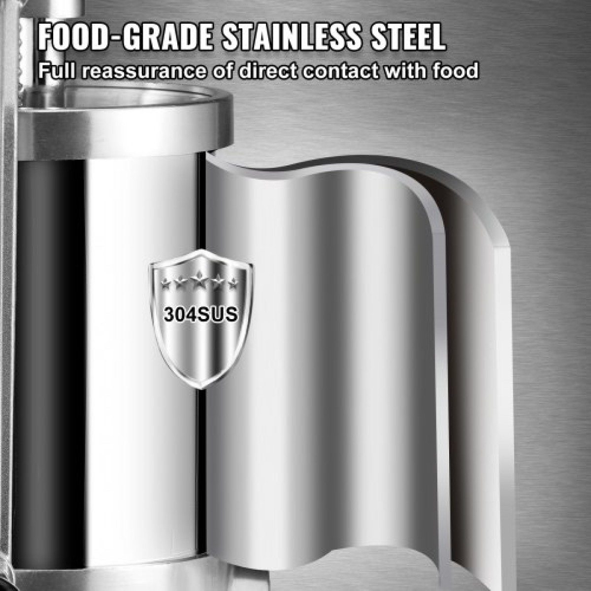 VEVOR Sausage Stuffer, χωρητικότητας 2,5LBS/1,5L, 304 Inox Vertical Sausage Stuff, Μηχάνημα πλήρωσης λουκάνικων με 3 σωλήνες γέμισης, βάση αναρρόφησης και χειροκίνητη μανιβέλα για οικιακή ή εμπορική χρήση