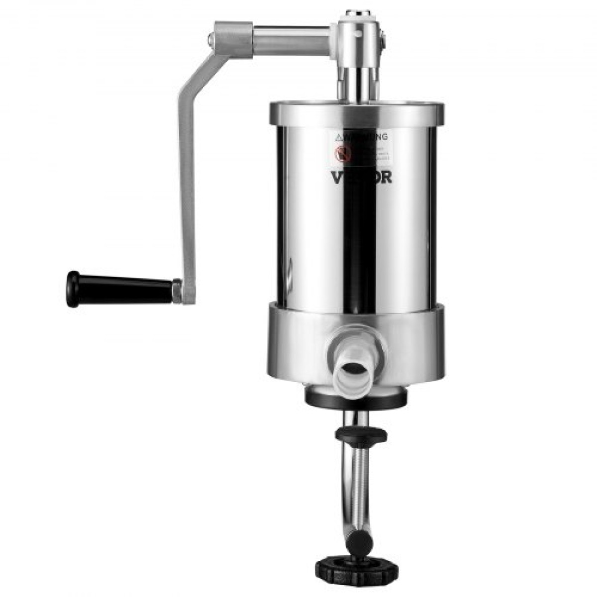 VEVOR Sausage Stuffer, χωρητικότητας 2,5LBS/1,5L, 304 Inox Vertical Sausage Stuff, Μηχάνημα πλήρωσης λουκάνικων με 3 σωλήνες γέμισης, βάση αναρρόφησης και χειροκίνητη μανιβέλα για οικιακή ή εμπορική χρήση