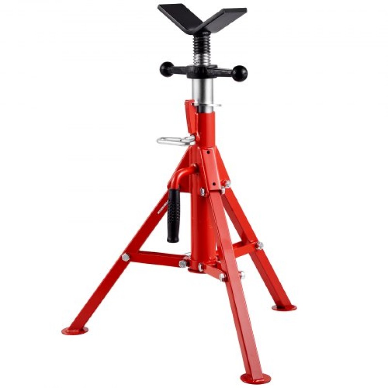VEVOR V Head Pipe Stand 1/8"-12" Χωρητικότητα, Ρυθμιζόμενο ύψος 610mm-1067mm, Βάσεις σωλήνων 1134kg Χωρητικότητα φορτίου, Φορητά πτυσσόμενα σταντ σωλήνων, Σώμα από ανθρακούχο χάλυβα για ενισχυμένη αντοχή