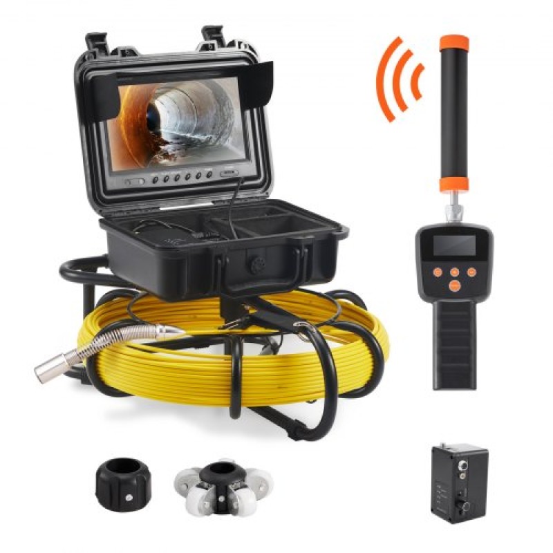 VEVOR Sewer Camera Pipe Inspection Camera w/ 512hz Sonde 22,9 cm 720p Οθόνη 50,3m