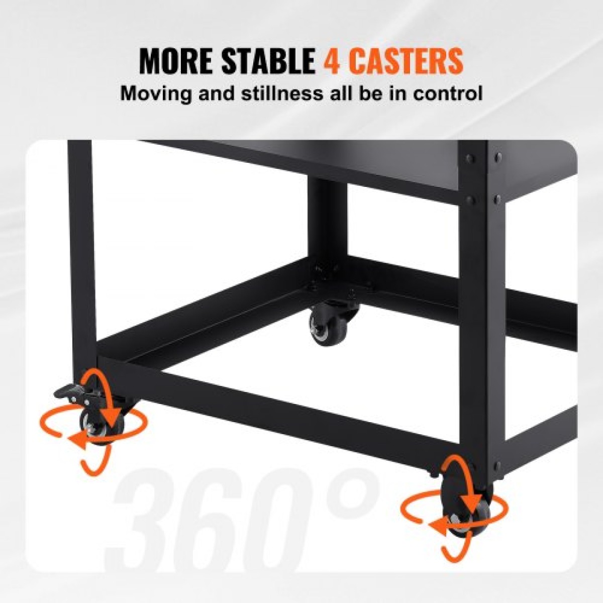VEVOR Planer Stand, 100 lbs/ 45 kg heavy loads, Three-Gear Height Adjustable thickness planer table,with 4 Stable Casters & Storage Space, for most planers, saws, bench-top machines, power tools