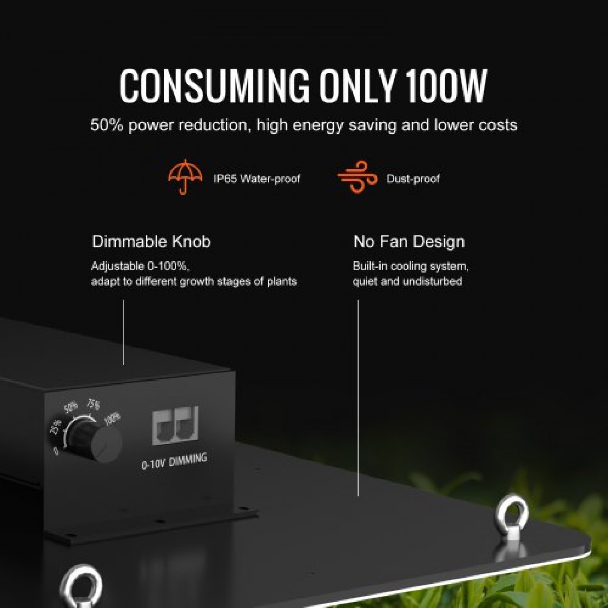 VEVOR LED Grow Light, 200W Full Spectrum Dimmable, High-Yield Samsung 2B1B Diodes Growing Lamp for Indoor Plants Seedling Veg and Bloom Greenhouse Growing, Daisy Chain Driver for 60,96 x 121,9 / 91,4 x 91,4 cm Grow Tent