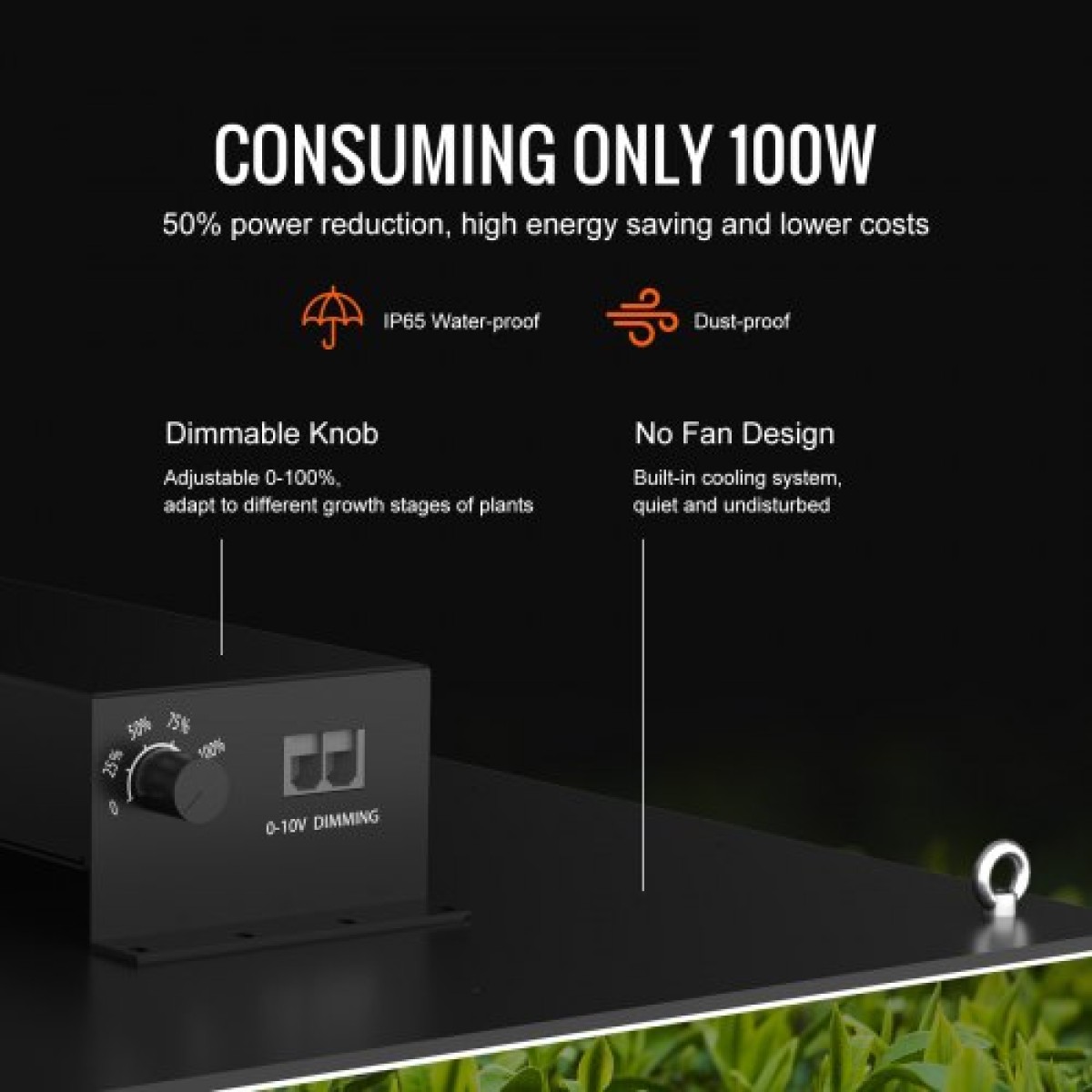 VEVOR LED Grow Light, 300W πλήρους φάσματος με δυνατότητα ρύθμισης φωτισμού, υψηλής απόδοσης Samsung 2B1B Diodes Growing Lamp for Indoor Plants Seedling Veg and Bloom Greenhouse Growing, Daisy Chain Driver for 91,4 x 91,4 / 121,9 x 121,9 cm Grow Tent