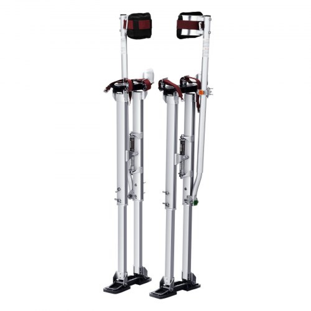 VEVOR Drywall Stilts, 36''-50'' Adjustable Aluminum Tool Stilts with Protective Knee Pads, Durable and Non-slip Work Stilts for Sheetrock Painting, Walking, Taping, Silver