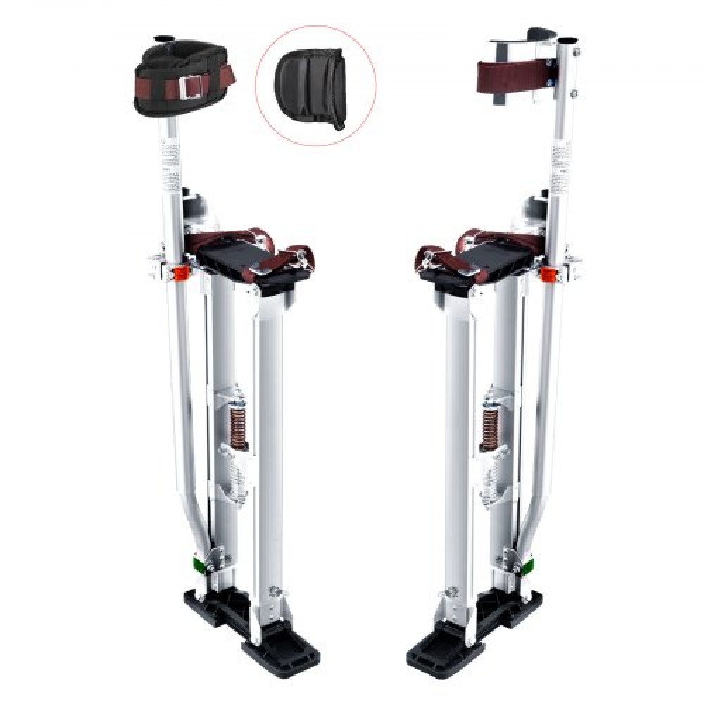 VEVOR Drywall Stilts, 24''-40'' Adjustable Aluminum Tool Stilts with Protective Knee Pads, Durable and Non-slip Work Stilts for Sheetrock Painting, Walking, Taping, Silver