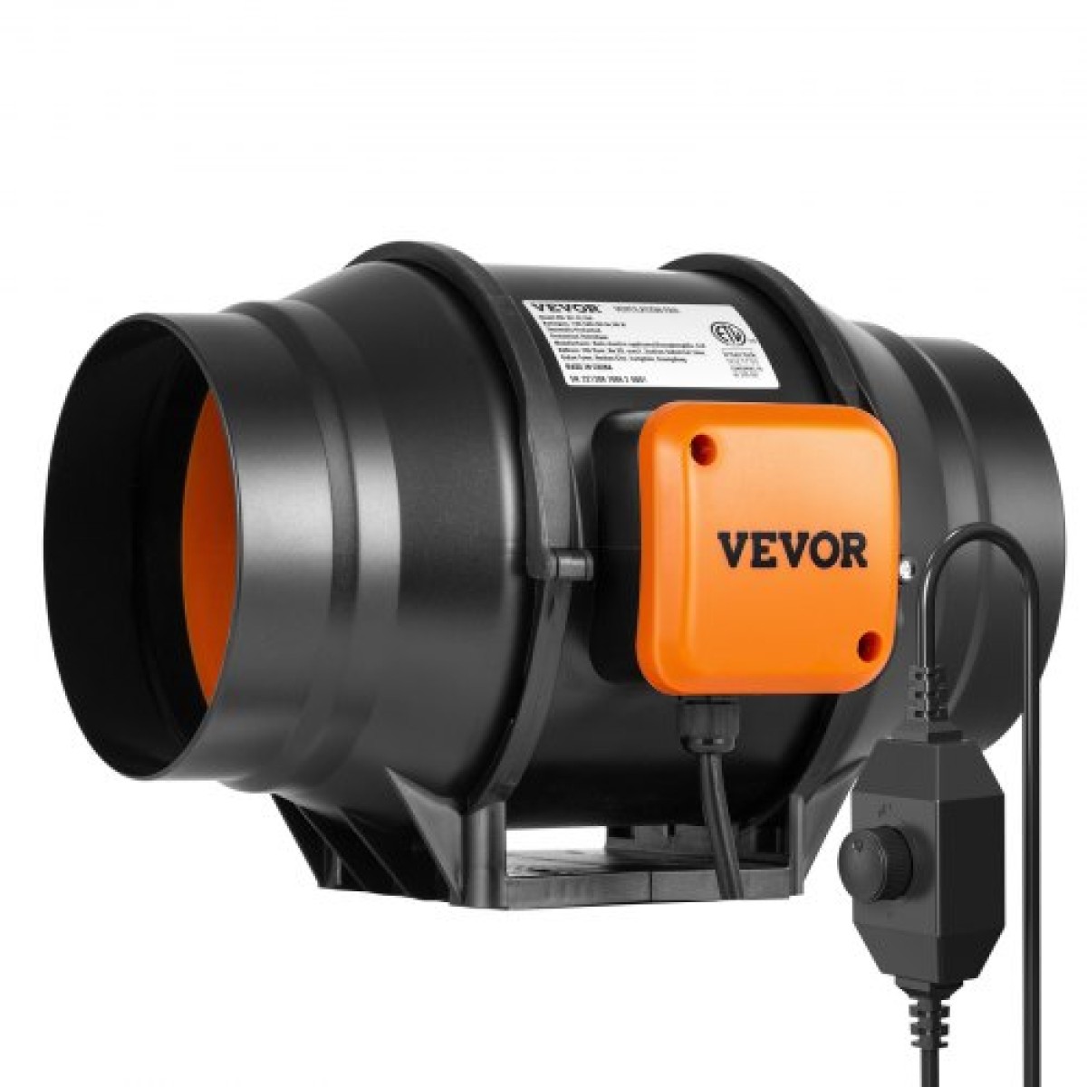 Ενσωματωμένος ανεμιστήρας VEVOR, 152,4 mm 323,7 CFM με ελεγκτή μεταβλητής ταχύτητας, αθόρυβος ανεμιστήρας εξάτμισης με κινητήρα AC για ενισχυτή ψύξης, σκηνές ανάπτυξης, υδροπονία