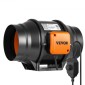 Ενσωματωμένος ανεμιστήρας VEVOR, 152,4 mm 323,7 CFM με ελεγκτή μεταβλητής ταχύτητας, αθόρυβος ανεμιστήρας εξάτμισης με κινητήρα AC για ενισχυτή ψύξης, σκηνές ανάπτυξης, υδροπονία