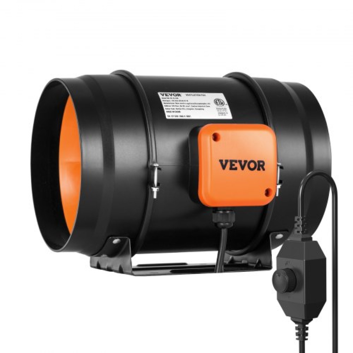 Ενσωματωμένος ανεμιστήρας VEVOR, 203,2 mm 506,2 CFM με ελεγκτή μεταβλητής ταχύτητας, αθόρυβος ανεμιστήρας εξαερισμού με κινητήρα AC για ενισχυτή ψύξης, σκηνές ανάπτυξης, υδροπονία