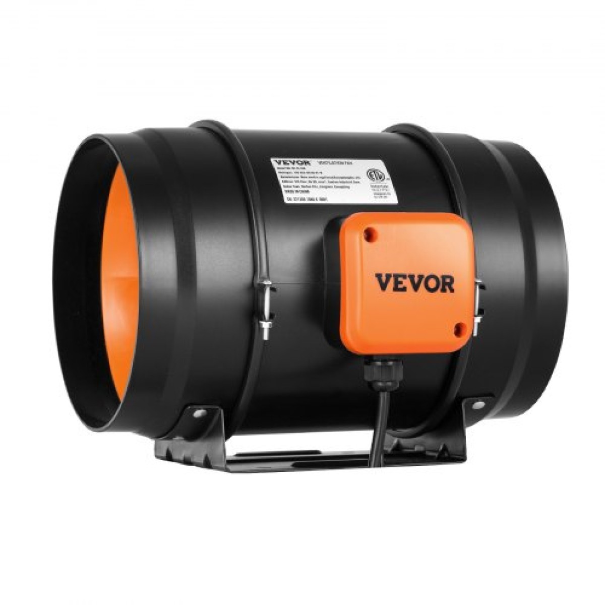 Ενσωματωμένος ανεμιστήρας VEVOR, 203,2 mm 506,2 CFM με ελεγκτή μεταβλητής ταχύτητας, αθόρυβος ανεμιστήρας εξαερισμού με κινητήρα AC για ενισχυτή ψύξης, σκηνές ανάπτυξης, υδροπονία