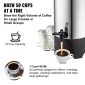 VEVOR Commercial Coffee Urn, 50 φλιτζάνια από ανοξείδωτο ατσάλι, μεγάλος διανομέας καφέ, 1000W 220V ηλεκτρική καφετιέρα για γρήγορη παρασκευή, δοχείο ζεστού νερού με αποσπώμενο καλώδιο ρεύματος για εύκολο καθάρισμα, ασημί