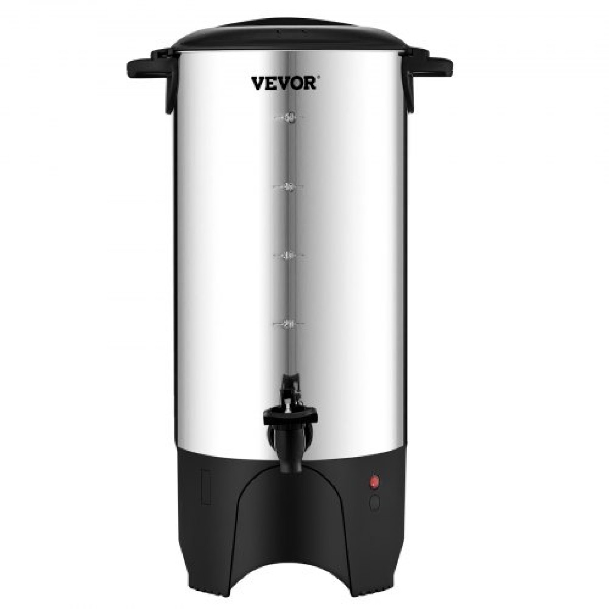 VEVOR Commercial Coffee Urn, 50 φλιτζάνια από ανοξείδωτο ατσάλι, μεγάλος διανομέας καφέ, 1000W 220V ηλεκτρική καφετιέρα για γρήγορη παρασκευή, δοχείο ζεστού νερού με αποσπώμενο καλώδιο ρεύματος για εύκολο καθάρισμα, ασημί