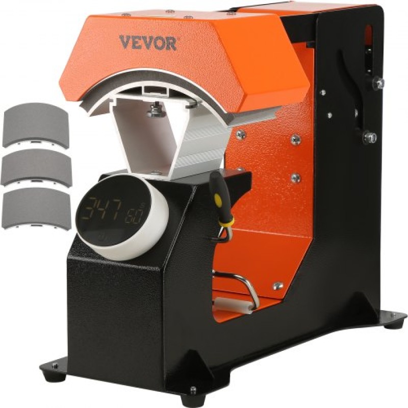 VEVOR καπέλο Heat Press, 3-σε-1 Auto Cap Heat Press Machine, 6,4x3,5in Clamshell Sublimation Transfer, Automatic Release&Press Snob-style Digital Control Panel with 3 τμχ Αντικαταστάσιμα μαξιλαράκια θέρμανσης