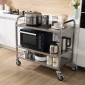 Βοηθητικό καλάθι κουζίνας VEVOR, 3 επιπέδων, συρμάτινο καρότσι με χωρητικότητα 450 LBS, καροτσάκι σέρβις από χάλυβα σε ρόδες, μεταλλικό καρότσι αποθήκευσης με κυρτή λαβή καλαθιού 80 mm PP Liner 6 άγκιστρα, για εσωτερικούς και εξωτερικούς χώρους