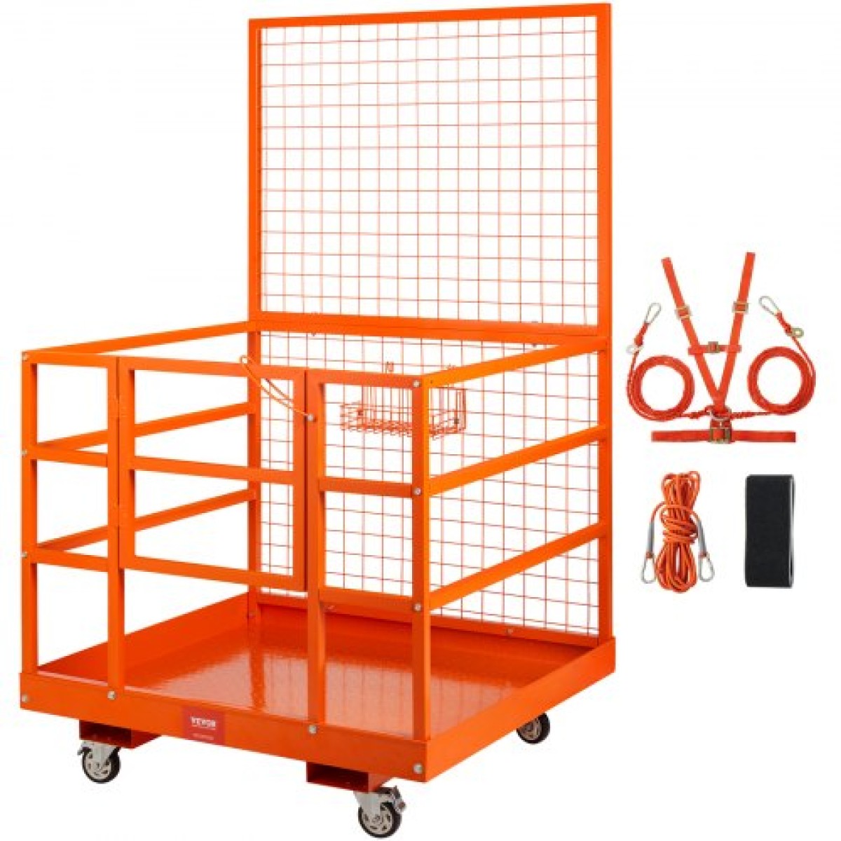 VEVOR Forklift Safety Cage Work Platform 109 x 114,3 cm 635 kg w/ Τροχοί για κεραία