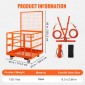 VEVOR Forklift Safety Cage Work Platform 109 x 114,3 cm 635 kg w/ Τροχοί για κεραία