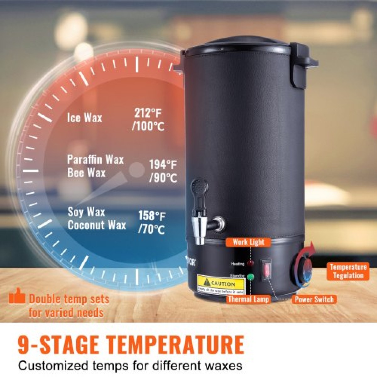 VEVOR Wax Melter για Κεριά Ηλεκτρική Κατσαρόλα 10 λίτρων για επαγγελματική ή οικιακή χρήση