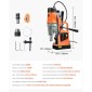 VEVOR Magnetic Drill, 1550W Motor 2 in Boring Diameter, 2922 lbf Portable Electric Mag Drill Press, 0-500 RPM Μεταβλητή ταχύτητα, Μηχανή διάτρησης για μεταλλική επιφάνεια, βιομηχανική και οικιακή βελτίωση