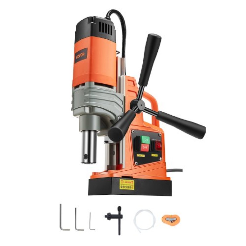 VEVOR Magnetic Drill, κινητήρας 1300W 1.6 in Boring Diameter, 2810 lbf Portable Electric Mag Drill Press, 810 RPM Ταχύτητα χωρίς φορτίο, Μηχανή διάτρησης για μεταλλική επιφάνεια, βιομηχανική και οικιακή βελτίωση