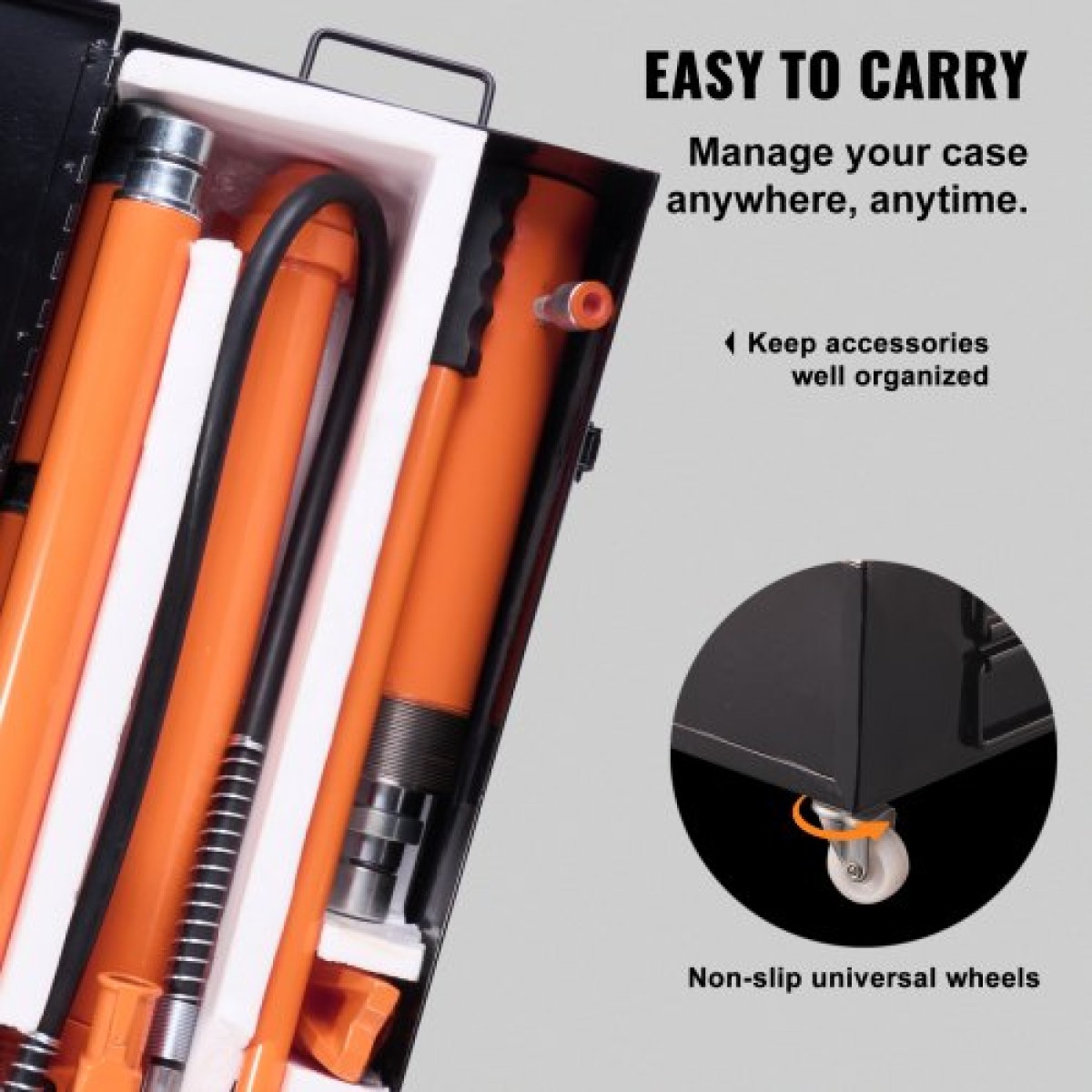 VEVOR 20 Ton Porta Power Kit, Φορητό Υδραυλικό Jack με λάστιχο λαδιού 4,6 ft/1,4 m, Εργαλείο επισκευής πλαισίου αυτοκινήτου με θήκη αποθήκευσης για αυτοκίνητα, βαρύ εξοπλισμό, μηχανικό (44000 LBS)