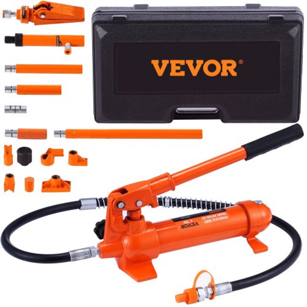 VEVOR 4 Ton Porta Power Kit, Φορητός υδραυλικός γρύλος με σωλήνα λαδιού 3,9 ft/1,2 m, κιτ επισκευής πλαισίου αυτοκινήτου με θήκη αποθήκευσης για επισκευή αυτοκινήτου, φορτηγό, αγρόκτημα (8800 LBS)
